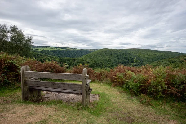 stock image View from Webbers Post of Horner woods in Exmoor National Park