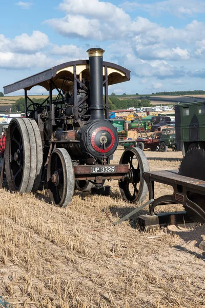 stock image Tarrant Hinton.Dorset.United Kingdom.August 25th 2022.A 1929 Marshall general purpose traction engine called REO is on display at the Great Dorset Steam Fair