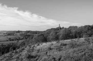 Somerset Compton Dundon 'daki Polden Yolu' ndaki Amiral Hood Anıtı 'nın manzara fotoğrafı.