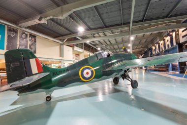 Yeovilton.Somerset.United Kingdom.October 23rd 2022.A Grumman F4F Wildcat is on display at the Fleet Air Arm Museum in Somerset