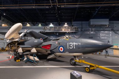 Yeovilton.Somerset.United Kingdom.October 23rd 2022.A de Havilland Sea Vixen is on display at the Fleet Air Museum in Somerset