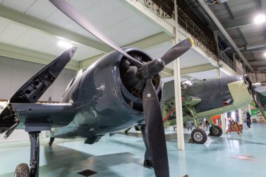 Yeovilton.Somerset.United Kingdom.October 23rd 2022.A Gruman F6F Hellcat is on display at the Fleet Air Arm Museum in Somerset