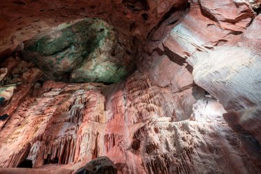 The St Pauls rock formation in Goughs Cave in Cheddar in Somerset