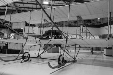 Yeovilton.Somerset.United Kingdom.October 23rd 2022.A replica of a Short s.27 biplane is on display at the Fleet Air Arm museum in Somerset