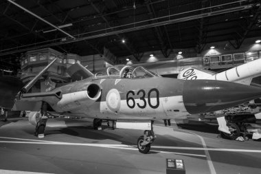 Yeovilton.Somerset.United Kingdom.October 23rd 2022.A Blackburn Buccaneer is on display a the Fleet Air Arm Museum in Somerset