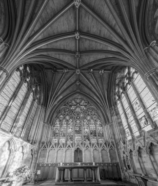 Exeter.Devon. Birleşik Krallık. 19 Şubat 2023. Exeter Katedrali 'nin içindeki Lady Chapel' in fotoğrafı.