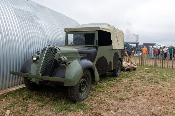 Tarrant Hinton.Dorset.United Kingdom.August 25th 2022.A military truck made by the Standard Motor Company is on show at the Great Dorset Steam Fair