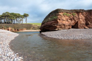 Devon 'da Budleigh Salterton' daki nehir samurunun ağzı.