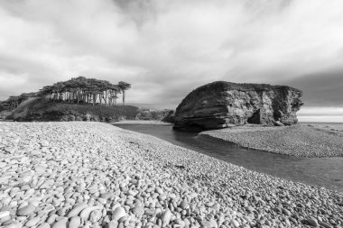 Devon 'da Budleigh Salterton' daki nehir samurunun ağzı.