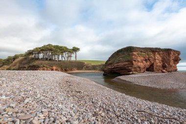 Devon 'da Budleigh Salterton' daki nehir samurunun ağzı.