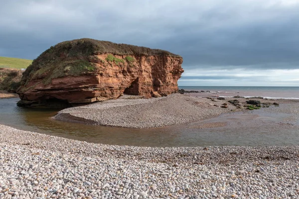 stock image The mouth of the river Otter in Budleigh Salterton in Devon