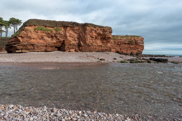 stock image The mouth of the Otter estuary in Budleigh Salterton in Devon