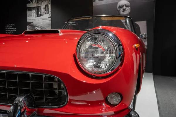 stock image Sparkford.Somerset.United Kingdom.March 26th 2023.A 1960 Ferrari 250 GT cabriolet is on show at the Haynes Motor Museum in Somerset