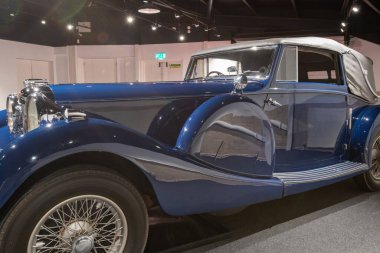 Sparkford. Somerset.Birleşik Krallık. 26 Mart 2023.A Lagonda LG45 damperli coupe 1937 'den Somerset Haynes Motor Müzesi' nde sergileniyor.