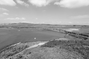 Dorset 'teki Kimmeridge Körfezi' nin manzara fotoğrafı.