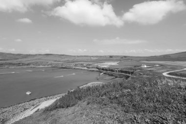 Dorset 'teki Kimmeridge Körfezi' nin manzara fotoğrafı.