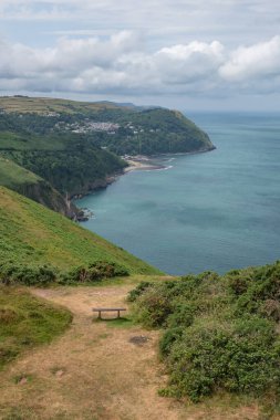 Devon 'daki Lynton ve Lynmouth Countisbury Hill' den görüntü