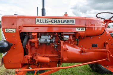 Low Ham.Somerset. Birleşik Krallık. 23 Temmuz 2023 'te restore edilen Allis Chalmers ED 40, Somerset buhar ve ülke fuarında sergileniyor.
