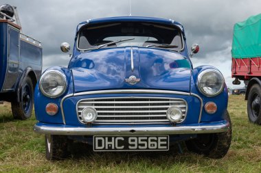Low Ham.Somerset. Birleşik Krallık. 23 Temmuz 2023. Morris Minor kamyonet 1967 'de Somerset buhar ve ülke fuarında sergileniyor.