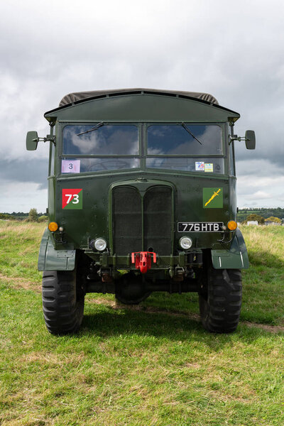 Low Ham.Somerset.United Kingdom.July 23rd 2023.A restored AEC Matador artillery tractor is on show at the Somerset steam and country show