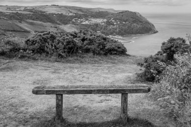 Devon 'daki Lynton ve Lynmouth Countisbury Hill' den görüntü