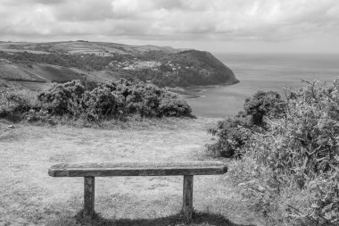 Devon 'daki Lynton ve Lynmouth Countisbury Hill' den görüntü