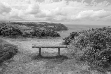 Devon 'daki Lynton ve Lynmouth Countisbury Hill' den görüntü