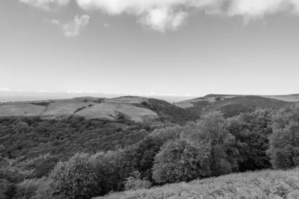 Landscape Photo Oif Countisbury Hill Watersmeet Valley Exmmor National Park — Stock Photo, Image