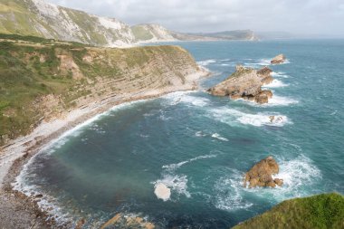 Dorset 'teki Mupe Körfezi' ndeki Mupe kayalarının görüntüsü