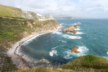 Dorset 'teki Mupe Körfezi' ndeki Mupe kayalarının görüntüsü