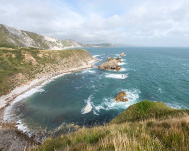 Dorset 'teki Mupe Körfezi' ndeki Mupe kayalarının görüntüsü