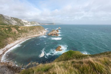 Dorset 'teki Mupe Körfezi' ndeki Mupe kayalarının görüntüsü