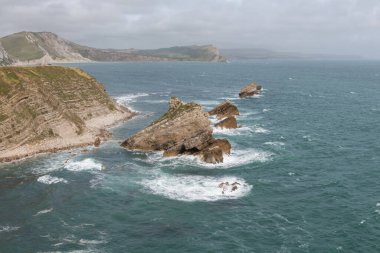 Dorset 'teki Mupe Körfezi' ndeki Mupe kayalarının görüntüsü