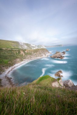 Dorset 'teki Mupe Körfezi' ndeki Mupe kayalarının görüntüsü