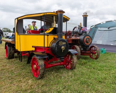 Low Ham.Somerset. Birleşik Krallık. 23 Temmuz 2023. Minyatür çekiş motorları Somerset buhar ve ülke gösterisinde.