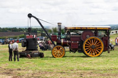 Low Ham.Somerset. Birleşik Krallık. 23 Temmuz 2023. 1910 'dan kalma Burrell vinç motoru Somerset buhar ve ülke fuarında sergileniyor.