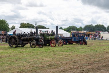 Low Ham.Somerset. Birleşik Krallık. 23 Temmuz 2023 Yenilenmiş çekme motorları Somerset buhar ve ülke fuarında sergileniyor.