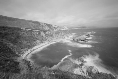 Dorset 'teki Mupe Körfezi' ndeki Mupe kayalarının görüntüsü