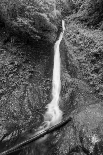 stock image Long exposure of the White Lady waterfall on the river Lyd at Lyford Gorge in Devon