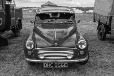 Low Ham.Somerset. Birleşik Krallık. 23 Temmuz 2023. Morris Minor kamyonet 1967 'de Somerset buhar ve ülke fuarında sergileniyor.
