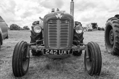 Low Ham.Somerset. Birleşik Krallık. 23 Temmuz 2023 'te restore edilen Massey Ferguson 35 traktörü Somerset buhar ve ülke fuarında sergileniyor.