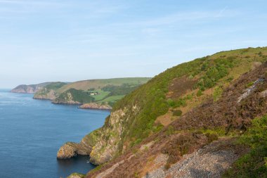 View from the South West Coastpath of the North Devon coastline at Woody Bay
