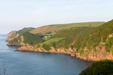 View from the South West Coastpath of the North Devon coastline at Woody Bay