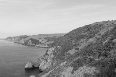 View from the South West Coastpath of the North Devon coastline at Woody Bay
