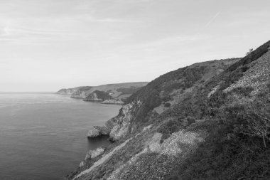 View from the South West Coastpath of the North Devon coastline at Woody Bay