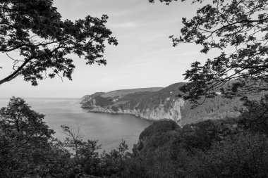 View from the South West Coastpath of the North Devon coastline at Woody Bay