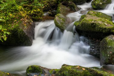 Exmoor Ulusal Parkı 'ndaki Watersmeet' te Hoar Oak Nehri 'nde uzun süre bir şelale görüldü.