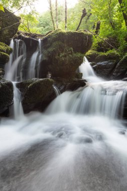 Exmoor Ulusal Parkı 'ndaki Watersmeet' te Hoar Oak Nehri 'nde uzun süre bir şelale görüldü.