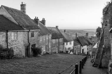 Shaftesbury 'deki Altın Tepe' nin tepesinden bir görüntü. 