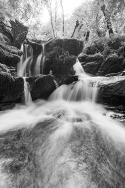 Exmoor Ulusal Parkı 'ndaki Watersmeet' te Hoar Oak Nehri 'nde uzun süre bir şelale görüldü.